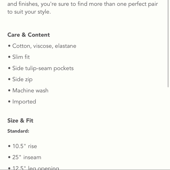 NWT Anthro Essential Slim Pants - Picture 4 of 7